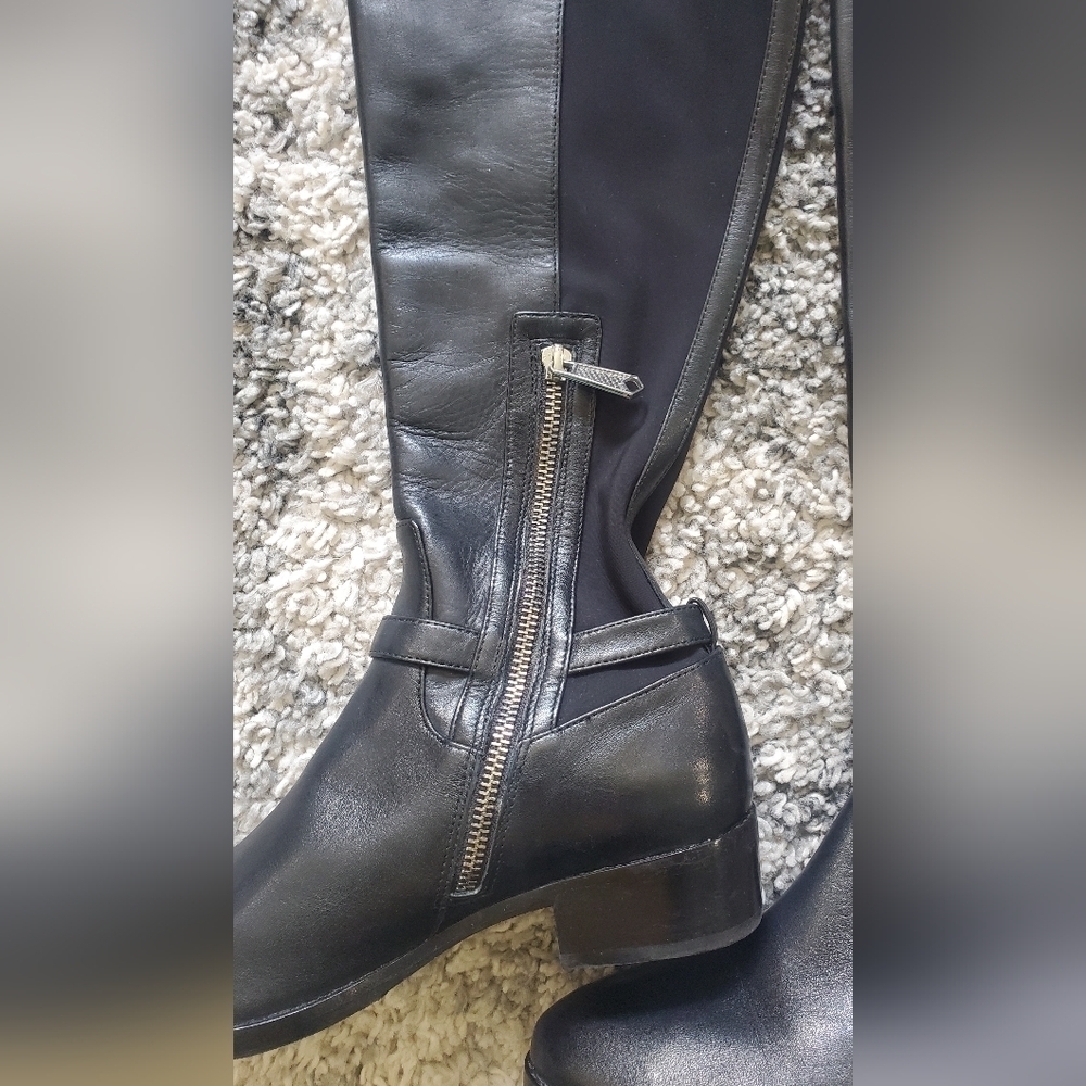 Donald J Pliner tall black leather boots sz 6.5‎ - Picture 3 of 9